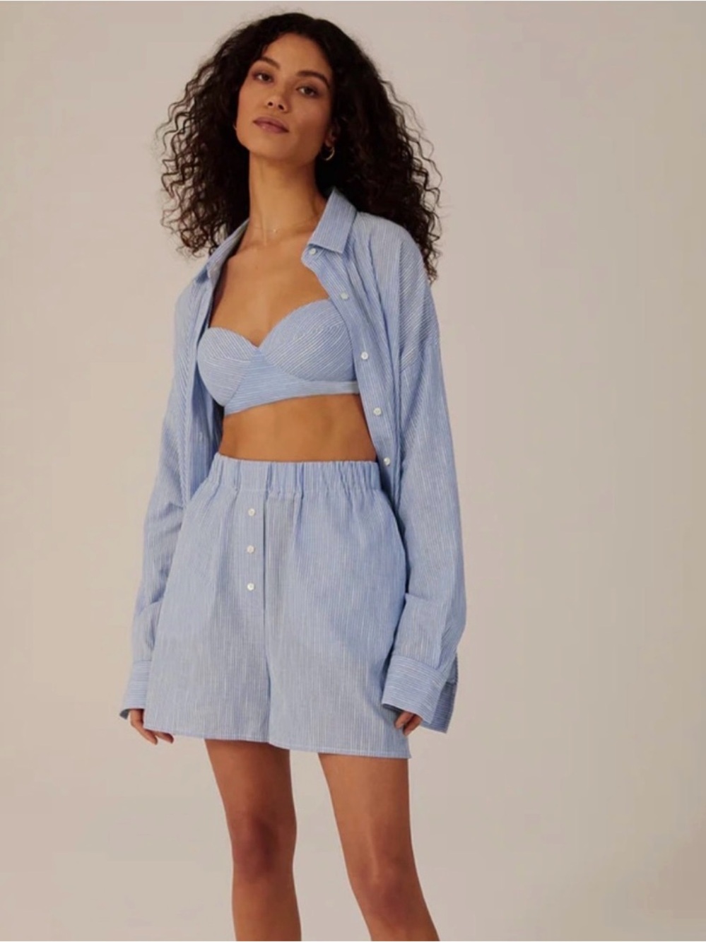 FAVORITE DAUGHTER THE EX-BOYFRIEND BRA Blue Stripe Size XL